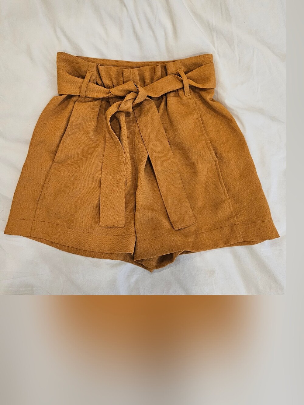 Wilfred Mustard Paperbag Waist Shorts